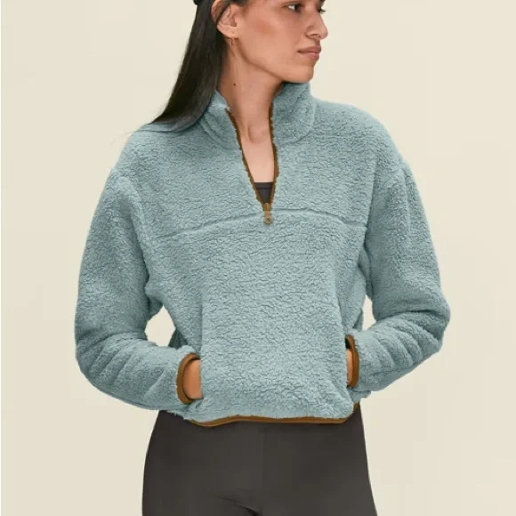GIRLFRIEND COLLECTIVE | NWT Ice Recycled Half-Zip Fleece - Picture 2 of 7